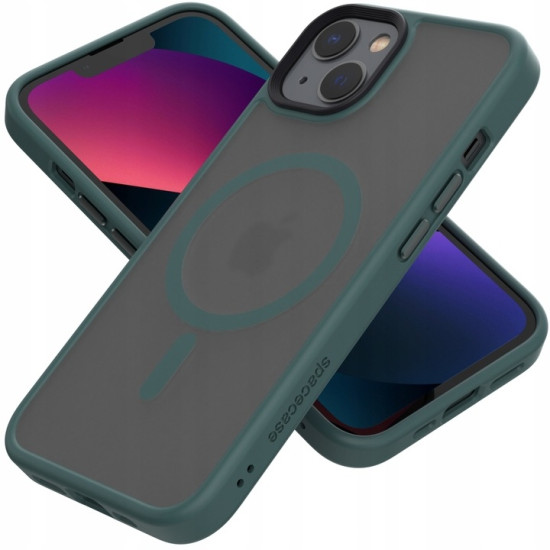 Spacecase Hybrid MagSafe - Σκληρή Ημιδιάφανη Θήκη MagSafe - Apple iPhone 13 - Dark Green (5905719102838)