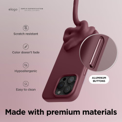 Elago Magnetic Silicone Case - Premium MagSafe Θήκη Σιλικόνης - Apple iPhone 15 Pro - Burgundy (ES15MSSC61PRO-BGD)