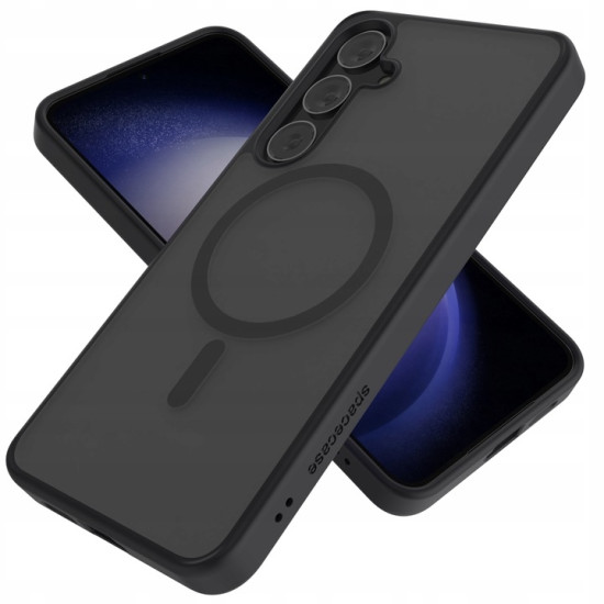 Σκληρή Ημιδιάφανη Θήκη MagSafe - Samsung Galaxy S24 Plus - Spacecase Hybrid MagSafe - Black (5905719107116)