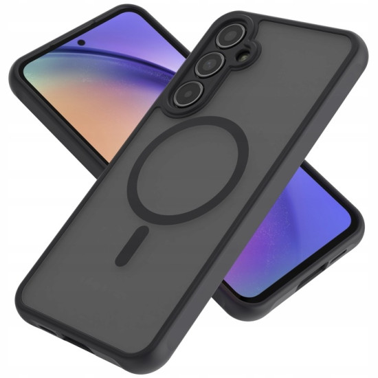 Σκληρή Ημιδιάφανη Θήκη MagSafe - Samsung Galaxy A55 - Spacecase Hybrid MagSafe - Black (5905719108823)