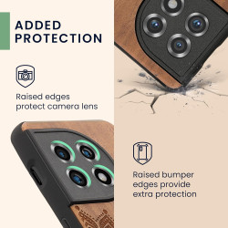 KWmobile Σκληρή Ξύλινη Θήκη με TPU Bumper - OnePlus 11 - Walnut / Rising Sun (60791.02)