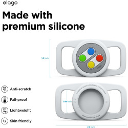 Elago W5 Pet Collar Case - Θήκη Premium Σιλικόνης Apple AirTag 2 / 1 για Κολάρο Κατοικιδίων - Light Grey (EAT-W5-PET-LGY)