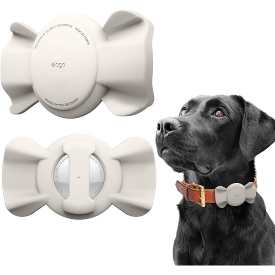 Elago Ribbon Pet Collar Case - Θήκη Premium Σιλικόνης Apple AirTag 2 / 1 για Κολάρο Κατοικιδίων - Stone (EAT-RIBBON-PET-ST)