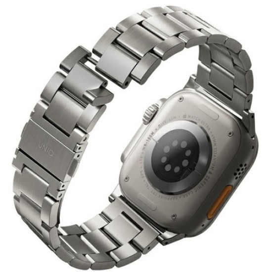 Uniq Osta Stainless Steel Band - Μεταλλικό Λουράκι από Ανοξείδωτο Ατσάλι - Apple Watch Ultra/SE/11/10/9/8/7/6/5/4 (49/46/45/44mm) - Silver (UNIQ-49MM-OSTASIL)