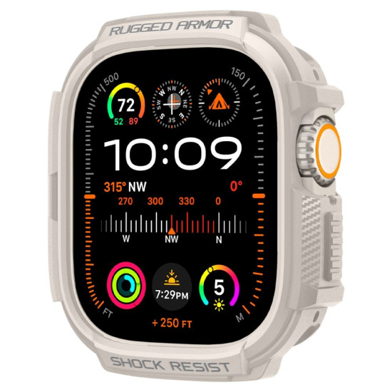 Spigen Rugged Armor - Θήκη Σιλικόνης Apple Watch Ultra 3 / Ultra 2 / Ultra 1 49mm - Dune Beige (ACS07381)