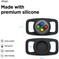 Elago W5 Pet Collar Case - Θήκη Premium Σιλικόνης Apple AirTag 2 / 1 για Κολάρο Κατοικιδίων - Black (EAT-W5-PET-BK)