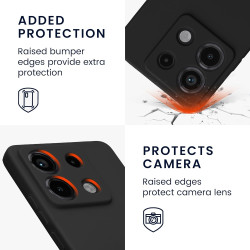 Θήκη Σιλικόνης με Πλαίσιο Κάμερας - Xiaomi Redmi Note 13 Pro 5G / Poco X6 - KWmobile TPU Case with Camera Lens Protector - Black Matte (KWM000020LD001C)