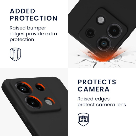 Θήκη Σιλικόνης με Πλαίσιο Κάμερας - Xiaomi Redmi Note 13 Pro 5G / Poco X6 - KWmobile TPU Case with Camera Lens Protector - Black Matte (KWM000020LD001C)
