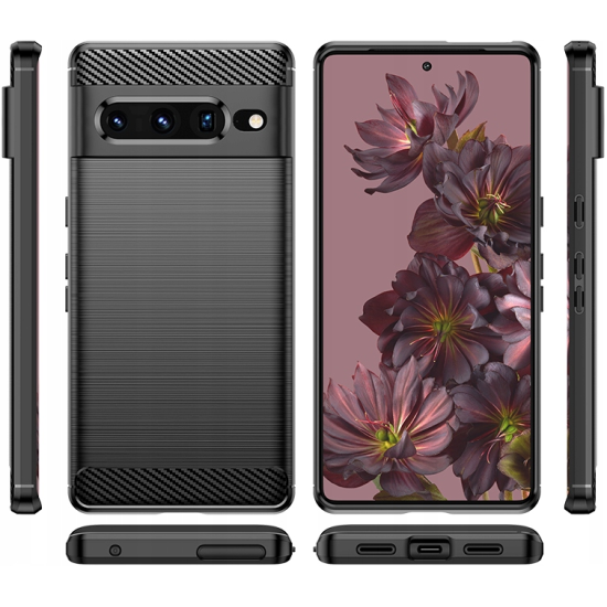 Spacecase Carbon - Θήκη Σιλικόνης - Google Pixel 7 Pro - Black (5905123438462)