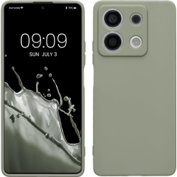 Θήκη Σιλικόνης με Πλαίσιο Κάμερας - Xiaomi Redmi Note 13 5G - KWmobile TPU Case with Camera Lens Protector - Gray Green (KWM000020LK003C)