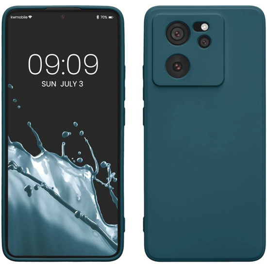 KWmobile Soft Slim Flexible Rubber Cover with Camera Protector - Θήκη Σιλικόνης Xiaomi 13T / 13T Pro με Πλαίσιο Κάμερας - Teal Matte (KWM000020IU004C)