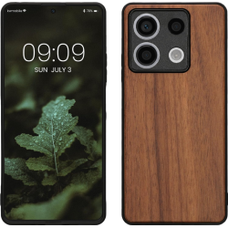 Σκληρή Ξύλινη Θήκη με TPU Bumper - Xiaomi Redmi Note 13 5G - KWmobile Wood Case with TPU Bumper - Walnut / Brown (KWM000020LO001C)