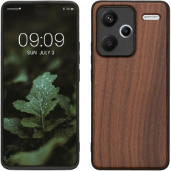 Σκληρή Ξύλινη Θήκη με TPU Bumper - Xiaomi Redmi Note 13 Pro Plus - KWmobile Wood Case with TPU Bumper - Walnut / Brown (KWM000020KP001C)