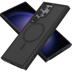 Spacecase Hybrid MagSafe - Σκληρή Ημιδιάφανη Θήκη MagSafe - Samsung Galaxy S23 Ultra - Black (5905719103408)