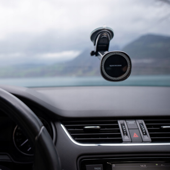 Spacecase SC06 Dashboard & Windshield MagSafe Car Mount - Universal Μαγνητική Βάση Κινητών MagSafe με Βεντούζα για Ταμπλό / Παρμπρίζ Αυτοκινήτου - Black (5905719038991)