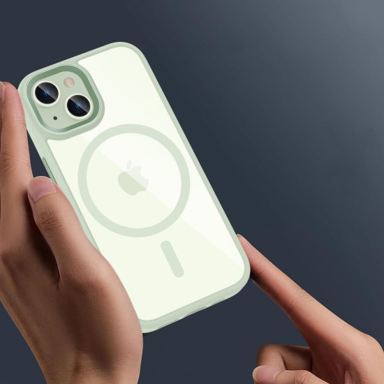 Tech-Protect MagMat - Σκληρή Διάφανη Θήκη MagSafe - Apple iPhone 15 - Green / Clear (5906302307982)