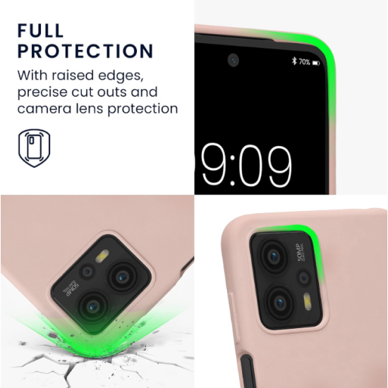 KWmobile Soft Flexible Rubber Cover - Θήκη Σιλικόνης Motorola Moto G13 / G23 - Dusty Pink (60842.10)