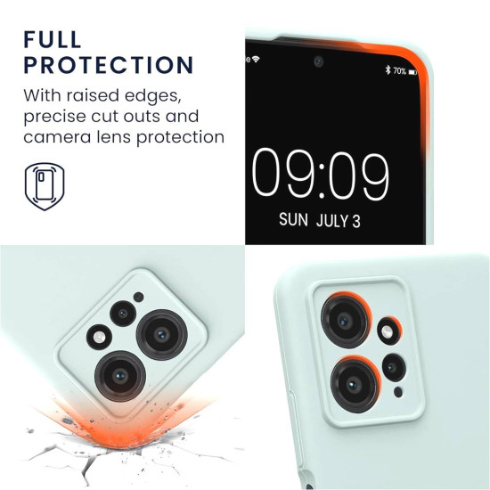 KWmobile Soft Flexible Rubber Cover - Θήκη Σιλικόνης Xiaomi Redmi Note 12 4G με Πλαίσιο Κάμερας - Cool Mint (61180.200)