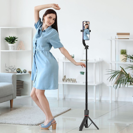 Tech-Protect L04S - Ασύρματο Bluetooth MagSafe Selfie Stick και Τρίποδο - Black (9319456605471)