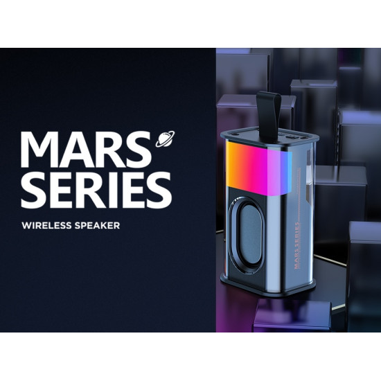 Recci RSK-W30 Mars Series - Ασύρματο Φορητό Ηχείο Bluetooth με RGB Φωτισμό - Black (6955482520260)