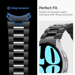 Spigen Modern Fit 316L - Λουράκι από Premium Ανοξείδωτο Ατσάλι - Samsung Galaxy Watch 6 44mm - Black (AMP06499)
