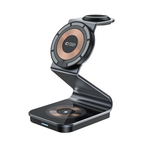 Tech-Protect A29 3 in 1 Magnetic MagSafe Wireless Charger - Βάση Ασύρματης Φόρτισης MagSafe για iPhone 16 / 15 / 14 / 13 / 12 / AirPods / Apple Watch - 15W - Black (9490713935774)