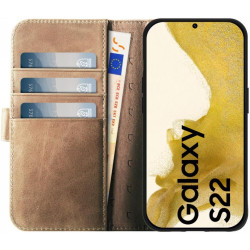 Rosso Elite - MagSafe Δερμάτινη Θήκη / Πορτοφόλι - Samsung Galaxy S22 5G - Light Brown (8719246440700)