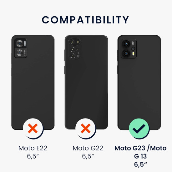 KWmobile Διάφανη Θήκη Σιλικόνης με Λουράκι Λαιμού - Motorola Moto G13 / G23 - Black / Transparent (60844.01)