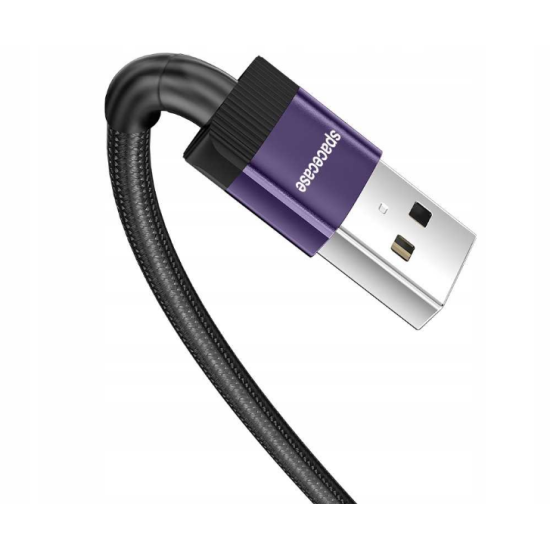 Spacecase USB-C Cable - Καλώδιο Φόρτισης και Μεταφοράς Δεδομένων USB-A σε Type-C - 100cm - 3A - Purple (5905719072520)