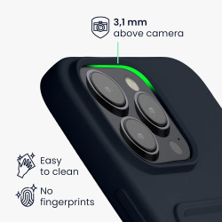 Θήκη Apple iPhone 15 Pro Max - KWmobile Σιλικόνης με Υποδοχή για Κάρτα - Dark Blue (62020.17)