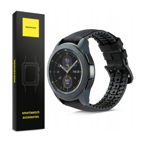 Spacecase Major - Universal Λουράκι για Smartwatches (22mm) από Δέρμα Σουέτ και Σιλικόνη - Black (5903943241248)