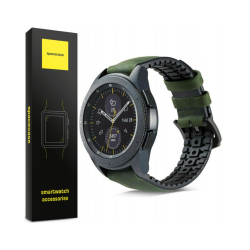 Spacecase Major - Universal Λουράκι για Smartwatches (20mm) από Δέρμα Σουέτ και Σιλικόνη - Green (5903943241163)