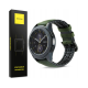Spacecase Major - Universal Λουράκι για Smartwatches (20mm) από Δέρμα Σουέτ και Σιλικόνη - Green (5903943241163)