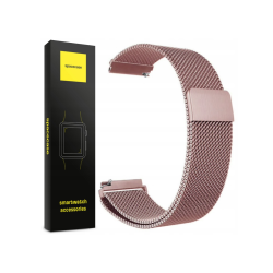 Spacecase Milanese - Universal Μεταλλικό Λουράκι για Smartwatches (22mm) από Ανοξείδωτο Ατσάλι - Pink (5903943240760)
