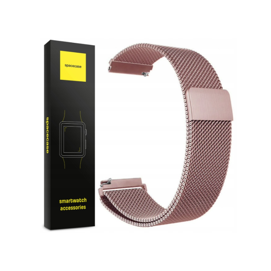 Spacecase Milanese - Universal Μεταλλικό Λουράκι για Smartwatches (22mm) από Ανοξείδωτο Ατσάλι - Pink (5903943240760)
