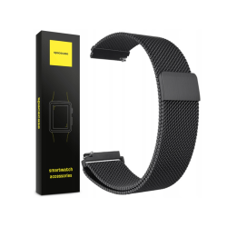 Spacecase Milanese - Universal Μεταλλικό Λουράκι για Smartwatches (20mm) από Ανοξείδωτο Ατσάλι - Black (5903943240692)