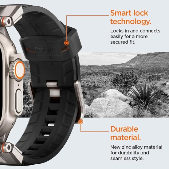 Spigen DuraPro Armor - Λουράκι Σιλικόνης Apple Watch Ultra/SE/11/10/9/8/7/6/5/4 (49/46/45/44mm) - Black (AMP06065)