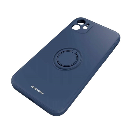 Spacecase Silicone Ring - Θήκη Σιλικόνης με Μεταλλικό Μαγνητικό Ring Holder - Apple iPhone 11 - Blue (5905719013103)