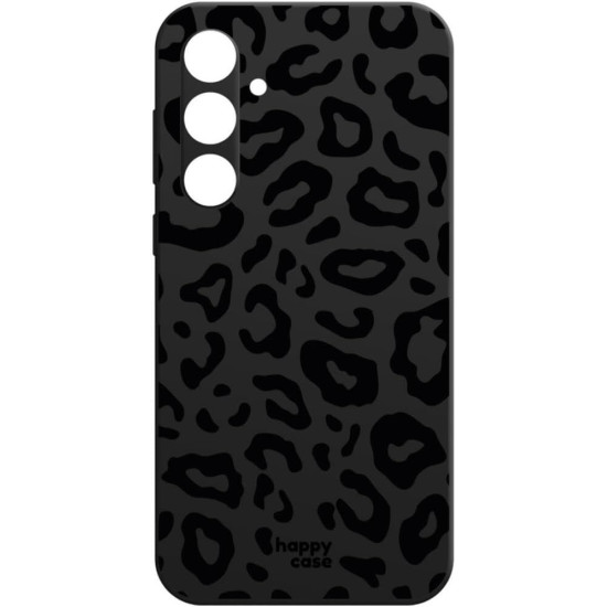Θήκη Σιλικόνης - Samsung Galaxy A55 - HappyCase - Leopard Black Print (8719246449727)