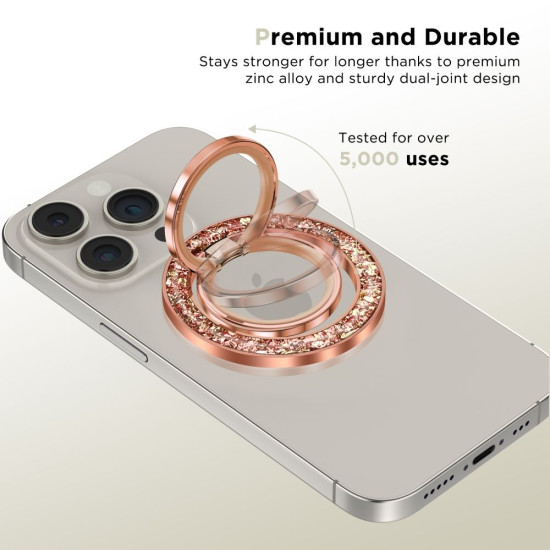 Tech-Protect MMR200 MagSafe Phone Ring - Μαγνητικό MagSafe Δαχτυλίδι / Βάση Στήριξης για Smartphone / Κινητά με Επιπλέον Αυτοκόλλητο Δακτύλιο MagSafe - Rose Gold (5906302308774)