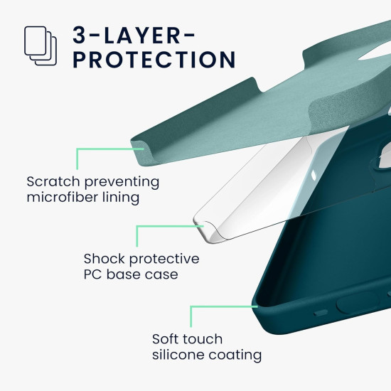 KWmobile Soft Flexible Rubber Cover - Θήκη Σιλικόνης Apple iPhone 15 Pro - Teal Matte (61955.57)