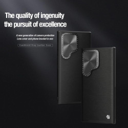Σκληρή Δερμάτινη Θήκη MagSafe με Μεταλλικό Κάλυμμα για την Κάμερα - Samsung Galaxy S24 Ultra - Nillkin CamShield Prop Leather Magnetic - Black (6902048274693)