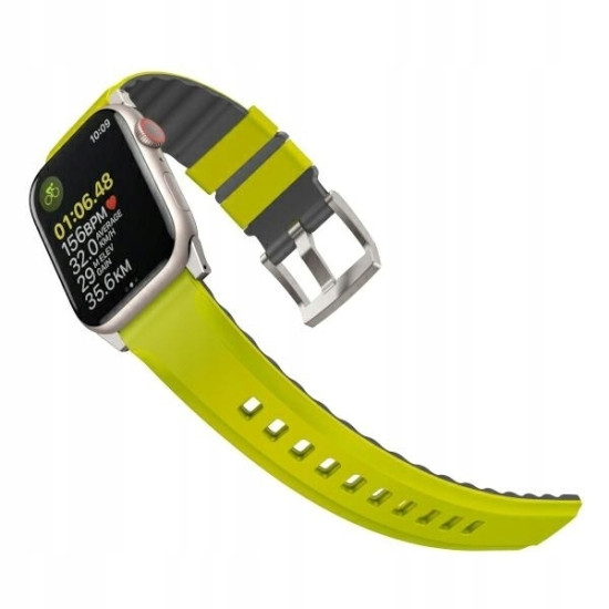 Uniq Linus Αδιάβροχο Λουράκι Premium Σιλικόνης Apple Watch Ultra/SE/11/10/9/8/7/6/5/4 (49/46/45/44mm) - Lime Green (UNIQ-49MM-LINUSLGRN)