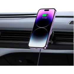 Tech-Protect MM15W-V5 - Μαγνητική Βάση Ασύρματης Φόρτισης για Κινητά MagSafe για Αεραγωγούς Αυτοκινήτων - 15W - Black (9490713934739)