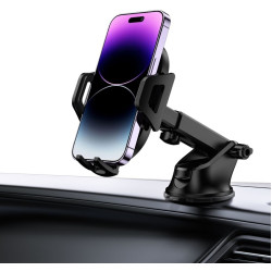 Tech-Protect V5 2in1 Dash & Vent Car Mount - Universal Βάση Κινητών με Βεντούζα & Ρυθμιζόμενο Βραχίονα για Ταμπλό / Παρμπρίζ & Αεραγωγούς Αυτοκινήτου - Black (9490713933909)