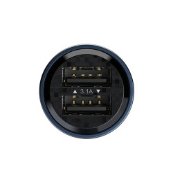 Recci Journey RCC-N16 - Διάφανος Φορτιστής Αυτοκινήτου με 2 x USB-A - 15.5W - Blue (6955482518380)