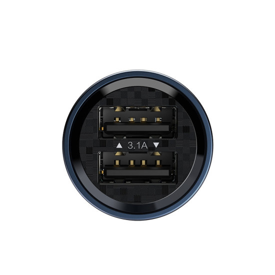 Recci Journey RCC-N16 - Διάφανος Φορτιστής Αυτοκινήτου με 2 x USB-A - 15.5W - Blue (6955482518380)