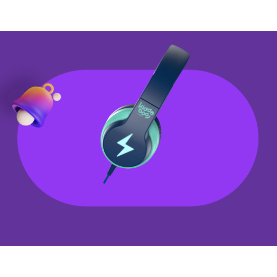 Kiddoboo Headphones P13 - Ενσύρματα Ακουστικά Κεφαλής για Παιδιά με Ασφαλή Μέγιστη Ένταση Ήχου & 1 x Θύρα Jack 3.5mm - Blue Sky (KBP13BLU)