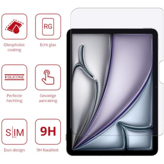 Rosso Tempered Glass - Αντιχαρακτικό Προστατευτικό Γυαλί Οθόνης - Apple iPad Air 7 2025 11" / iPad Air 6 2024 11" - Clear (8719246455407)