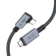 Tech-Protect Ultraboost Max "L" Cable - Καλώδιο Φόρτισης και Μεταφοράς Δεδομένων USB4 Type-C 8K 40Gbps σε Type-C Ορθή Γωνία - 150cm - 240W - 5A - Grey (5906302309252)